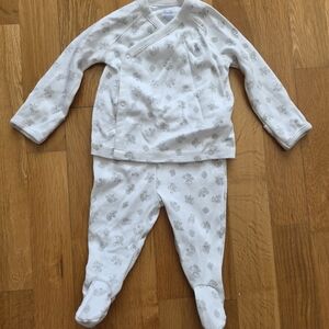 Ralph Lauren White Baby Outfit with Gray Accents